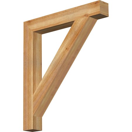 Ekena Millwork Traditional Block Rough Sawn Bracket, Western Red Cedar, 4"W x 30"D x 34"H BKT04X30X34TRA05RWR